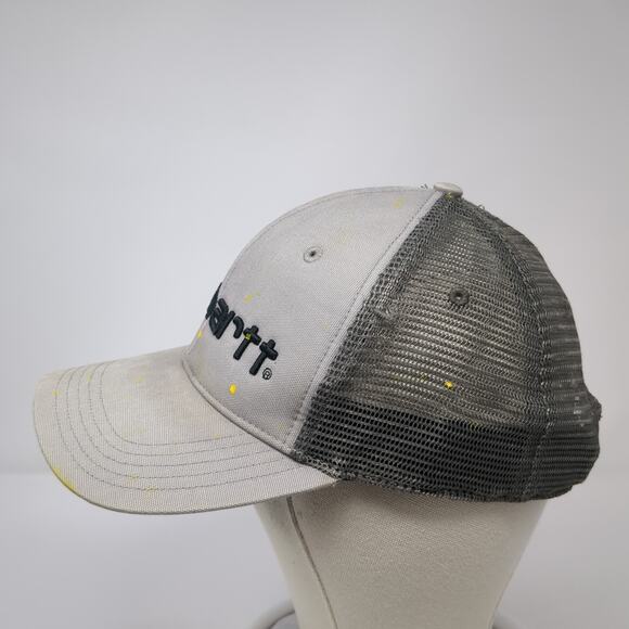 Carhartt Snapback Trucker Hat Gray One Size Mesh Back Embroidered - Picture 3 of 9